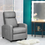 Fauteuil inclinable à dossier haut et dossier rabattable en velours noir de style Mid-Century pour 1 personne