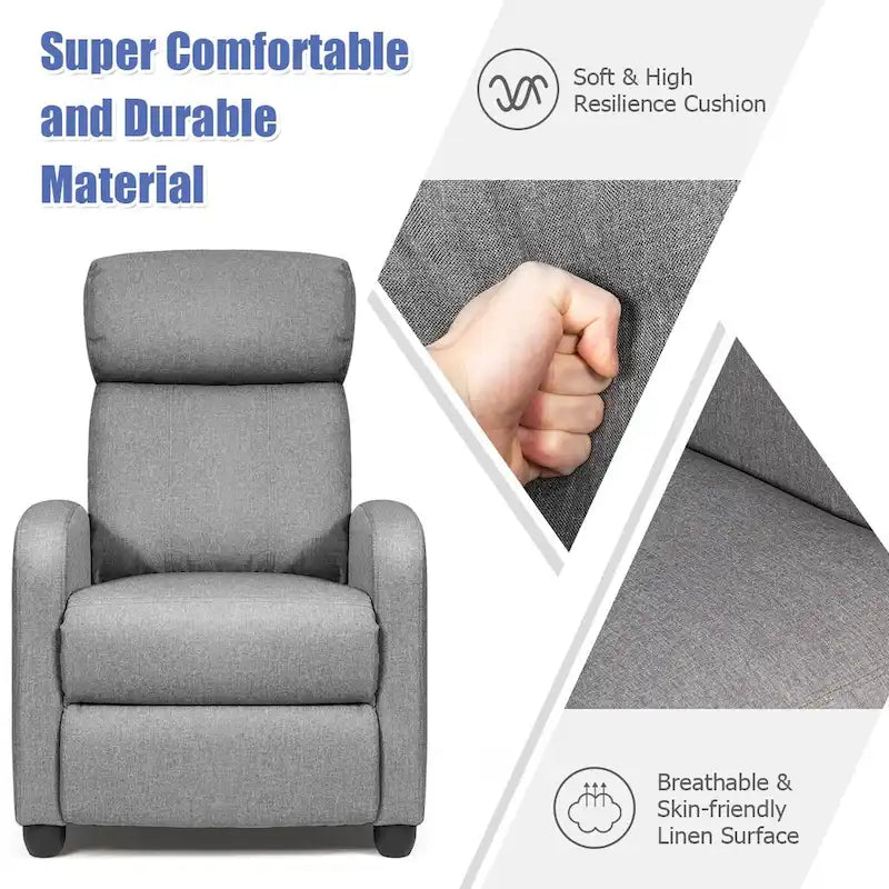 Fauteuil inclinable à dossier haut et dossier rabattable en velours noir de style Mid-Century pour 1 personne