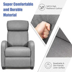 Fauteuil inclinable à dossier haut et dossier rabattable en velours noir de style Mid-Century pour 1 personne