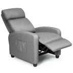 Fauteuil inclinable à dossier haut et dossier rabattable en velours noir de style Mid-Century pour 1 personne