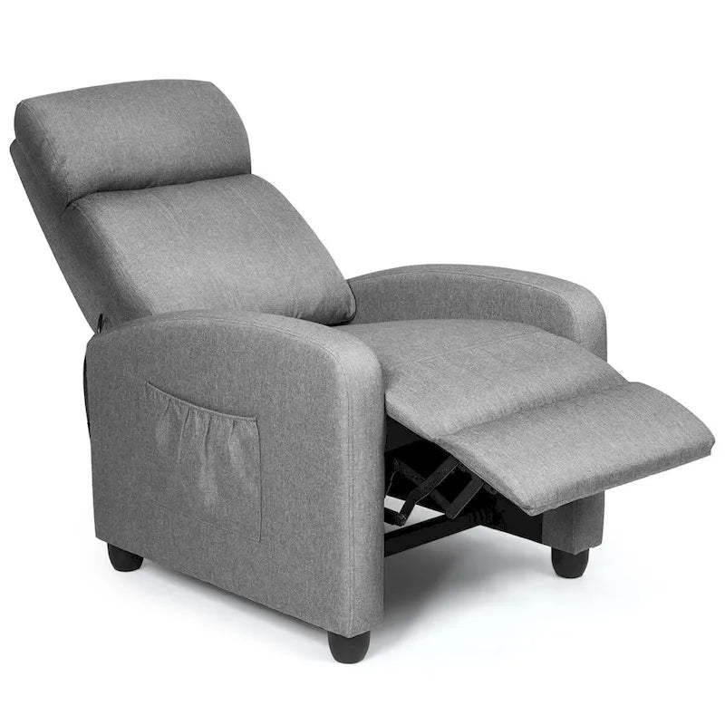 Fauteuil inclinable à dossier haut et dossier rabattable en velours noir de style Mid-Century pour 1 personne