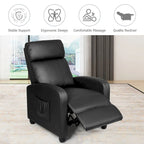 Fauteuil inclinable à dossier haut et dossier rabattable en velours noir de style Mid-Century pour 1 personne