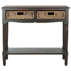 Console de rangement avec tiroirs en rotin – Marron/Sépia, pin colonial, 1 à 2 utilisateurs