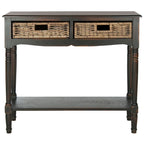 Console de rangement avec tiroirs en rotin – Marron/Sépia, pin colonial, 1 à 2 utilisateurs