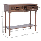 Console de rangement avec tiroirs en rotin – Marron/Sépia, pin colonial, 1 à 2 utilisateurs