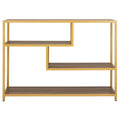 Console géométrique – Noyer / Noir / Beige, Bois d'inspiration artistique moderne, Utilisation individuelle