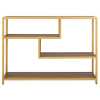 Console géométrique – Noyer / Noir / Beige, Bois d'inspiration artistique moderne, Utilisation individuelle
