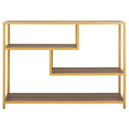 Console géométrique – Noyer / Noir / Beige, Bois d'inspiration artistique moderne, Utilisation individuelle