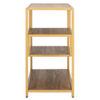 Console géométrique – Noyer / Noir / Beige, Bois d'inspiration artistique moderne, Utilisation individuelle