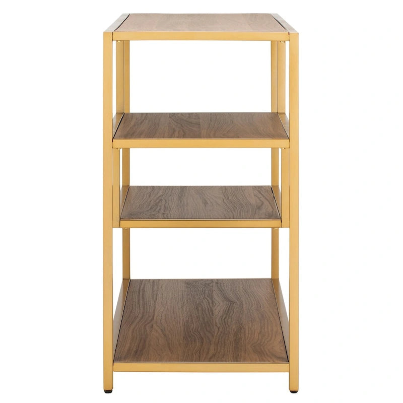 Console géométrique – Noyer / Noir / Beige, Bois d'inspiration artistique moderne, Utilisation individuelle