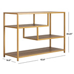 Console géométrique – Noyer / Noir / Beige, Bois d'inspiration artistique moderne, Utilisation individuelle