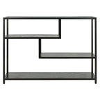 Console géométrique – Noyer / Noir / Beige, Bois d'inspiration artistique moderne, Utilisation individuelle