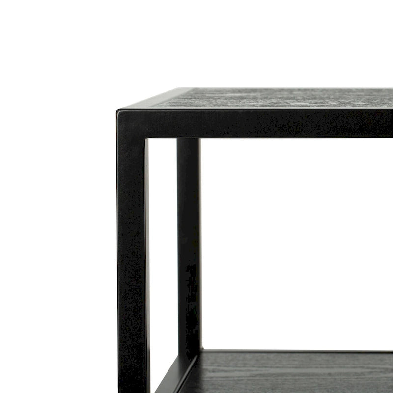 Console géométrique – Noyer / Noir / Beige, Bois d'inspiration artistique moderne, Utilisation individuelle