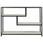 Console géométrique – Noyer / Noir / Beige, Bois d'inspiration artistique moderne, Utilisation individuelle