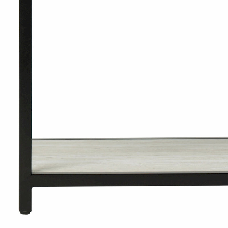 Console géométrique – Noyer / Noir / Beige, Bois d'inspiration artistique moderne, Utilisation individuelle