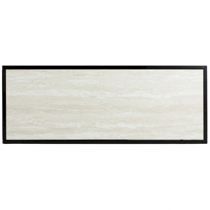 Console géométrique – Noyer / Noir / Beige, Bois d'inspiration artistique moderne, Utilisation individuelle