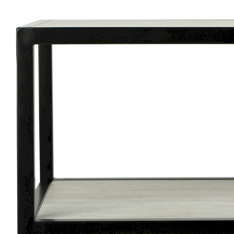 Console géométrique – Noyer / Noir / Beige, Bois d'inspiration artistique moderne, Utilisation individuelle