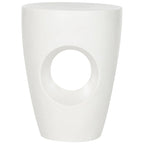 Table d'appoint en béton – Ivoire / Gris foncé, Ronde sculpturale, Intérieur et extérieur, Utilisation individuelle