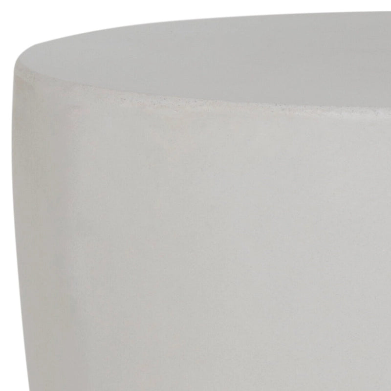 Table d'appoint en béton – Ivoire / Gris foncé, Ronde sculpturale, Intérieur et extérieur, Utilisation individuelle