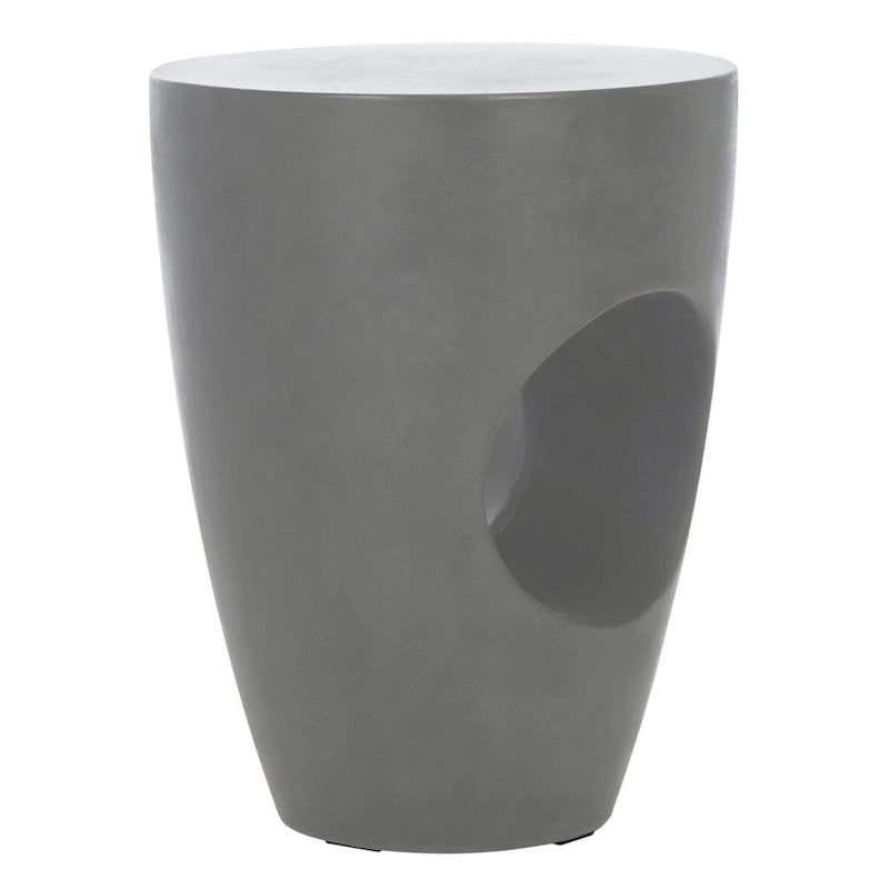 Table d'appoint en béton – Ivoire / Gris foncé, Ronde sculpturale, Intérieur et extérieur, Utilisation individuelle