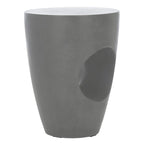 Table d'appoint en béton – Ivoire / Gris foncé, Ronde sculpturale, Intérieur et extérieur, Utilisation individuelle