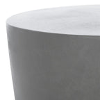 Table d'appoint en béton – Ivoire / Gris foncé, Ronde sculpturale, Intérieur et extérieur, Utilisation individuelle