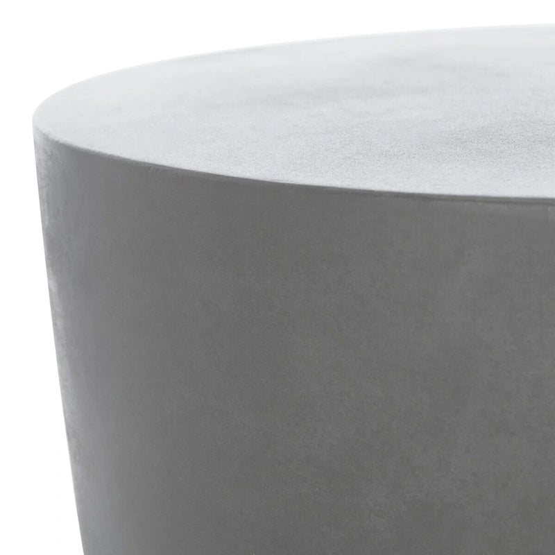 Table d'appoint en béton – Ivoire / Gris foncé, Ronde sculpturale, Intérieur et extérieur, Utilisation individuelle