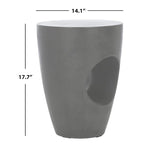 Table d'appoint en béton – Ivoire / Gris foncé, Ronde sculpturale, Intérieur et extérieur, Utilisation individuelle