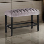 Banc en tissu gris/noir à hauteur de comptoir pour 3 personnes