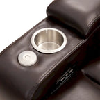 Fauteuil inclinable électrique avec port USB, tablette pivotante et porte-gobelets – Noir/Marron, Rembourré Moderne, Monoplace