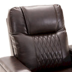 Fauteuil inclinable électrique avec port USB, tablette pivotante et porte-gobelets – Noir/Marron, Rembourré Moderne, Monoplace