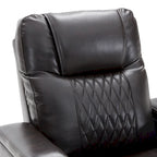 Fauteuil inclinable électrique avec port USB, tablette pivotante et porte-gobelets – Noir/Marron, Rembourré Moderne, Monoplace