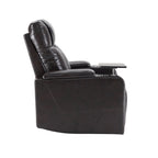 Fauteuil inclinable électrique avec port USB, tablette pivotante et porte-gobelets – Noir/Marron, Rembourré Moderne, Monoplace