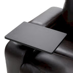 Fauteuil inclinable électrique avec port USB, tablette pivotante et porte-gobelets – Noir/Marron, Rembourré Moderne, Monoplace