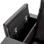 Fauteuil inclinable électrique avec port USB, tablette pivotante et porte-gobelets – Noir/Marron, Rembourré Moderne, Monoplace