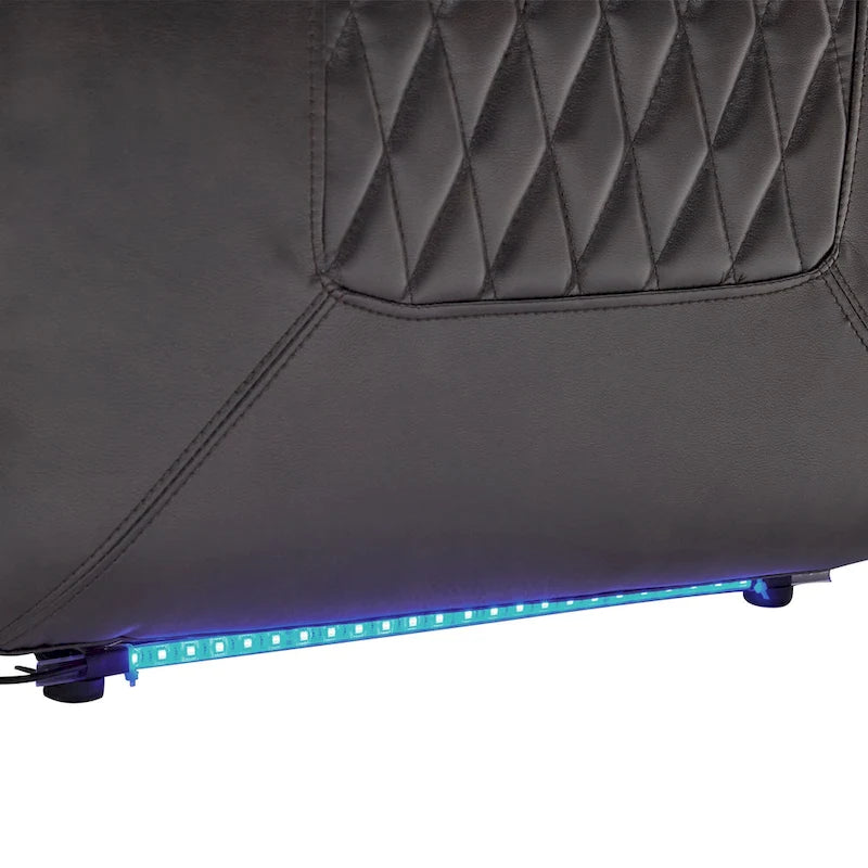 Fauteuil inclinable électrique avec port USB, tablette pivotante et porte-gobelets – Noir/Marron, Rembourré Moderne, Monoplace