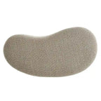 Banc ottoman rond rembourré – Avoine / Ardoise / Crème / Sauge, velours de performance moderne et base en bois d'hévéa, 1–2 utilisateurs