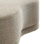 Banc ottoman rond rembourré – Avoine / Ardoise / Crème / Sauge, velours de performance moderne et base en bois d'hévéa, 1–2 utilisateurs