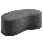 Banc ottoman rond rembourré – Avoine / Ardoise / Crème / Sauge, velours de performance moderne et base en bois d'hévéa, 1–2 utilisateurs