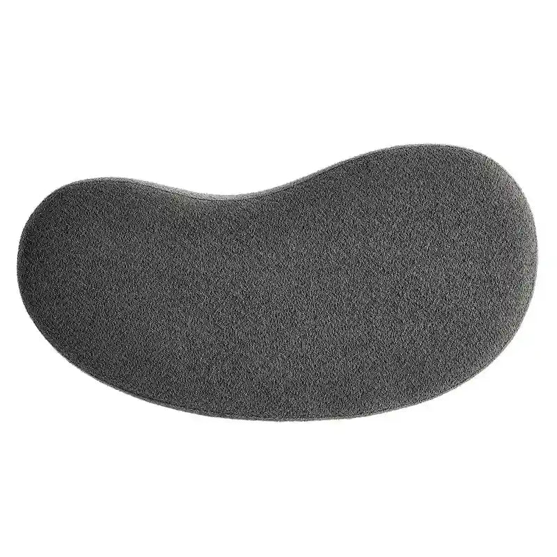 Banc ottoman rond rembourré – Avoine / Ardoise / Crème / Sauge, velours de performance moderne et base en bois d'hévéa, 1–2 utilisateurs