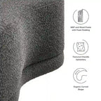Banc ottoman rond rembourré – Avoine / Ardoise / Crème / Sauge, velours de performance moderne et base en bois d'hévéa, 1–2 utilisateurs