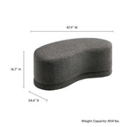 Banc ottoman rond rembourré – Avoine / Ardoise / Crème / Sauge, velours de performance moderne et base en bois d'hévéa, 1–2 utilisateurs