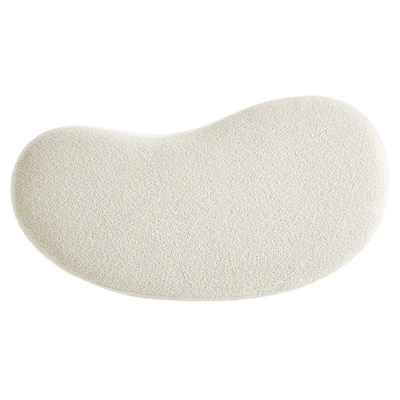 Banc ottoman rond rembourré – Avoine / Ardoise / Crème / Sauge, velours de performance moderne et base en bois d'hévéa, 1–2 utilisateurs