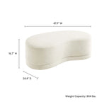 Banc ottoman rond rembourré – Avoine / Ardoise / Crème / Sauge, velours de performance moderne et base en bois d'hévéa, 1–2 utilisateurs