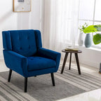 Fauteuil d'appoint moderne et doux en velours ergonomique pour salon, chambre ou maison, avec pieds noirs