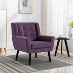 Fauteuil d'appoint moderne et doux en velours ergonomique pour salon, chambre ou maison, avec pieds noirs
