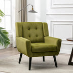 Fauteuil d'appoint moderne et doux en velours ergonomique pour salon, chambre ou maison, avec pieds noirs
