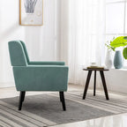 Fauteuil d'appoint moderne et doux en velours ergonomique pour salon, chambre ou maison, avec pieds noirs