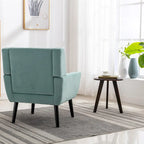 Fauteuil d'appoint moderne et doux en velours ergonomique pour salon, chambre ou maison, avec pieds noirs
