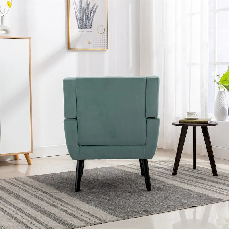 Fauteuil d'appoint moderne et doux en velours ergonomique pour salon, chambre ou maison, avec pieds noirs